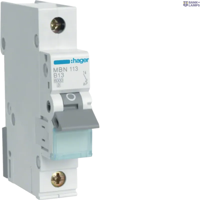 Hager Circuit Breaker 1P, 6 kA B-13 A, 1M MBN113