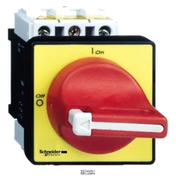 Schneider Electric VCF0 — Switch Disconnector TeSys VARIO, 25A, 3P, AC, Red, Mounting Method: By 4 Screws For Handle, Emergency Stop - 25A - On Door