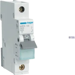 Hager MBN106 — automātslēdzis 1P, 6 kA B-6 A, 1M