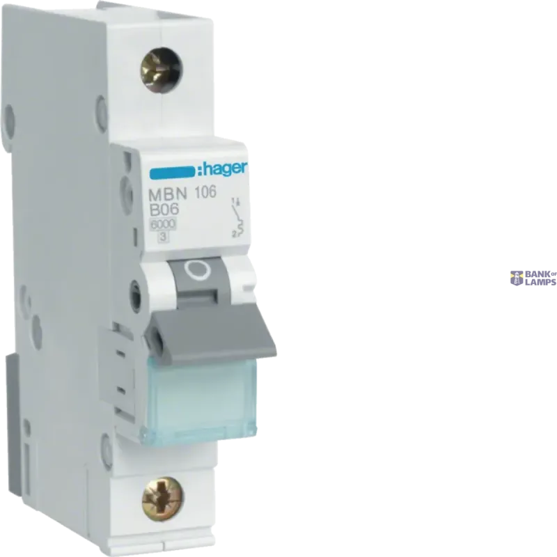 Hager Circuit Breaker 1P, 6 kA B-6 A, 1M MBN106