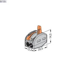 WAGO 222-412 — savienojuma klemme with Levers 2-Conductor, 2.5 mm², Gray, For All Conductor Types WAGO 222-412 — savienojuma klemme with Levers 2-Conductor, 2.5 mm², Gray, For All Conductor Types