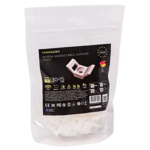 THORGEON 15037 — Screw Saddle Cable Support white 30x15 (100pcs) THORGEON 15037 — Screw Saddle Cable Support white 30x15 (100pcs)