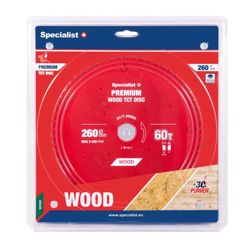 Specialist+ Griešanas disks 260x60Tx30mm, Wood PREMIUM, SPECIALIST+ 51-7-26060