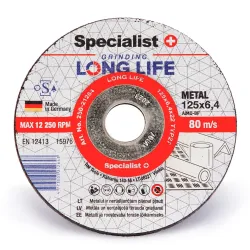 SPECIALIST+ grinding disks LONG LIFE, 125 x 6.4 x 22 mm