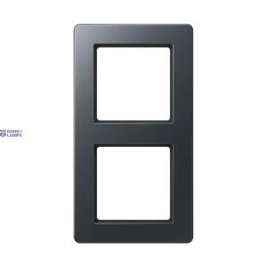 Cover Frame A Flow, 2-Gang, Thermoplastic Lacquered, Matt Anthracite, 85 mm x 156 mm, Vertical/Horizontal Installation Cover Frame A Flow, 2-Gang, Thermoplastic Lacquered, Matt Anthracite, 85 mm x 156 mm, Vertical/Horizontal Installation