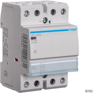 Hager ESC263S — kontaktors Humfree, 63 A, 2NO, 230 V