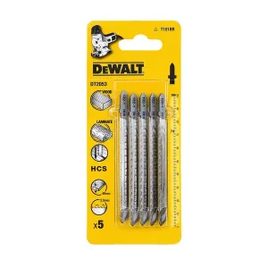 DeWalt DT2053-QZ — Jigsaw Blades for Wood T Shank HCS (5pcs) DT2053-QZ DeWALT