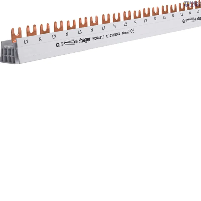 Hager Busbar Insulated 3x(P+N) fork 16 mm², 57M KDN451E