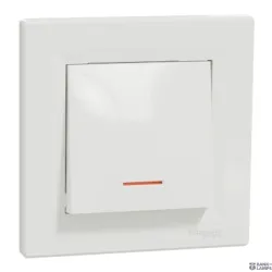 Schneider Electric EPH1400121 — Installation Switch 1P, White, Asfora - ole Switch -10AX Screwless, Locator Light