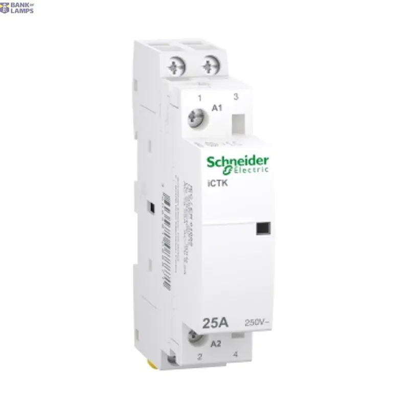 Schneider Electric Contactor Acti9 iCT, 25A, 250V, 2NO, K, 2 NO, Coil A9C40225