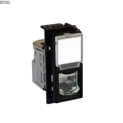BTicino KG4279C6S — RJ45 розетка Living Now RJ45 8(8) Connector, 1 Module, IP20, Flush-Mounted, Black