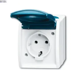 Busch-Jaeger 2CKA002083A0845 — Socket Outlet Ocean 16A Grey Blue-Green Hinged Lid 20 EW-53-500 Busch-Jaeger 2CKA002083A0845 — Socket Outlet Ocean 16A Grey Blue-Green Hinged Lid 20 EW-53-500