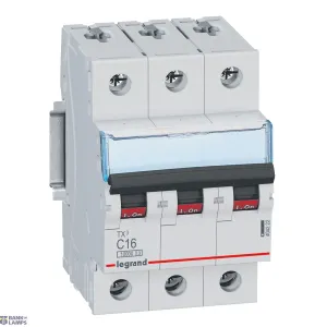Legrand 404222 — automātslēdzis TX3 16 A, 400 V, 3P, Curve C, 10kA