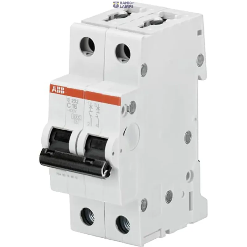 ABB S202-C16 Miniature Circuit Breaker - 2P - C - 16 A 2CDS252001R0164