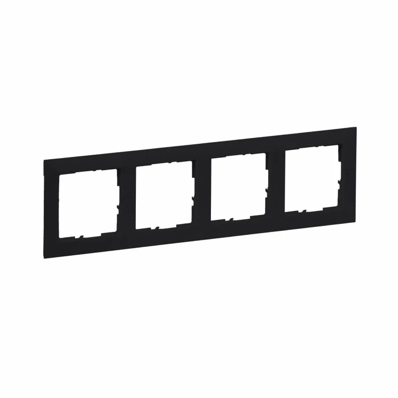 Legrand Cover Plate Suno 296.8×9.8×83mm, IP20, IK04, Black, 4-Gang 721524