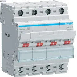Hager SBN441QC — выключатель 4 pole, 40 A, screwless