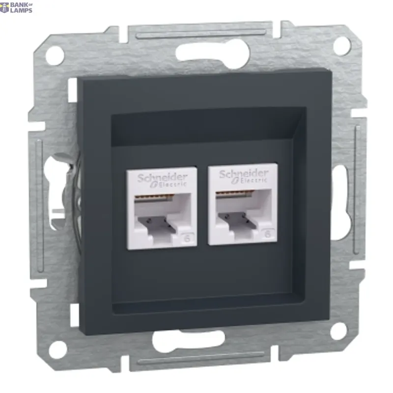 Schneider Electric Socket Asfora, UTP, RJ45, Cat 6, Anthracite EPH4800171