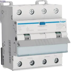 Hager ADX416D — automātslēdzis Residual Current, RCD, 4P, 10 kA B-16 A, 30 mA Type A