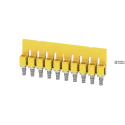 Weidmüller 1052060000 — Terminal Block Cross-Connector when screwed in, yellow, 41 A Poles 10 P 6.10 Ins Yes W 7.6 mm Weidmüller 1052060000 — Terminal Block Cross-Connector when screwed in, yellow, 41 A Poles 10 P 6.10 Ins Yes W 7.6 mm