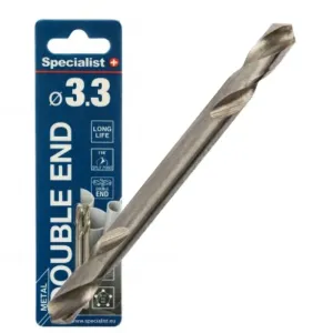 SPECIALIST+ double-sided Metal drill bit HSS, 3.3 mm, 2 pcs SPECIALIST+ double-sided Metal drill bit HSS, 3.3 mm, 2 pcs