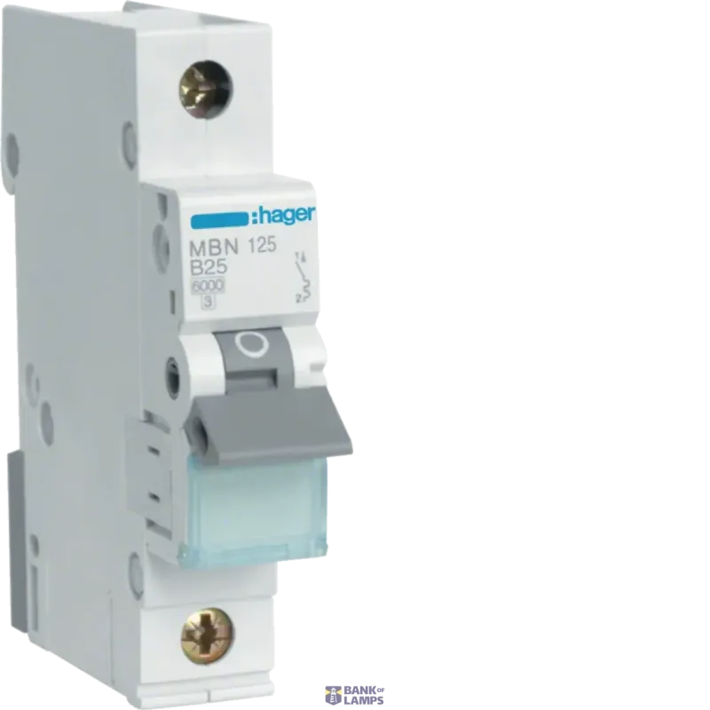 Hager Circuit Breaker 1P, 6 kA B-25 A, 1M MBN125