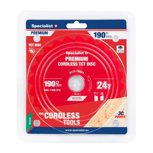 Specialist+ Griešanas disks 190x24Tx30mm, Cordless PREMIUM, SPECIALIST+ 51-2-19024