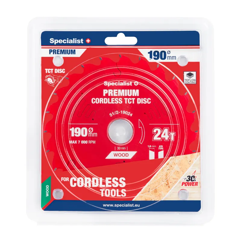Specialist+ Griešanas disks 190x24Tx30mm, Cordless PREMIUM, SPECIALIST+ 51-2-19024