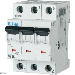 EATON 286586 — PL6-B6/3 автоматический выключатель (MCB), 6 A, 3p, characteristic: B EATON 286586 — PL6-B6/3 автоматический выключатель (MCB), 6 A, 3p, characteristic: B