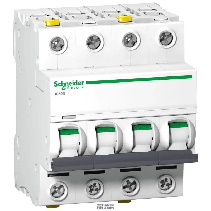Schneider Electric Miniature Circuit Breaker Acti9 IC60N, 4P, 10A A9F04410