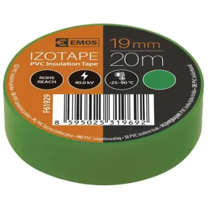 Izolācijas lente PVC 19mm/20m zaļa, EMOS