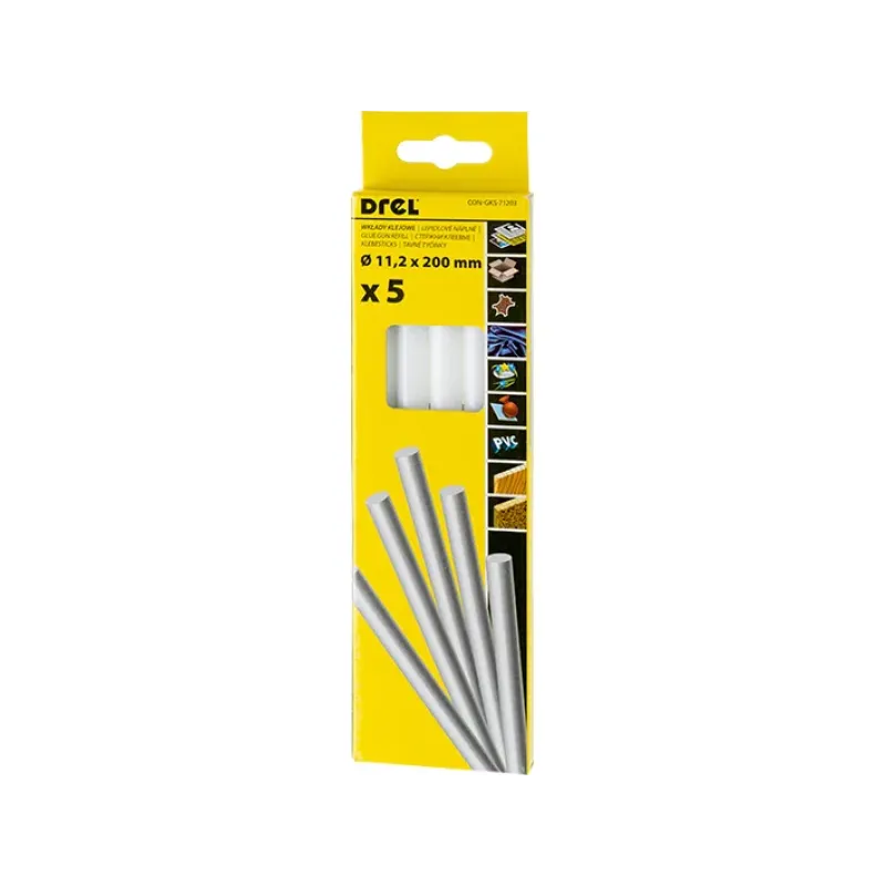DREL Karstās līmes nūjiņas 11,2 mm x 200 mm, baltas, 5 gab. 45-71203