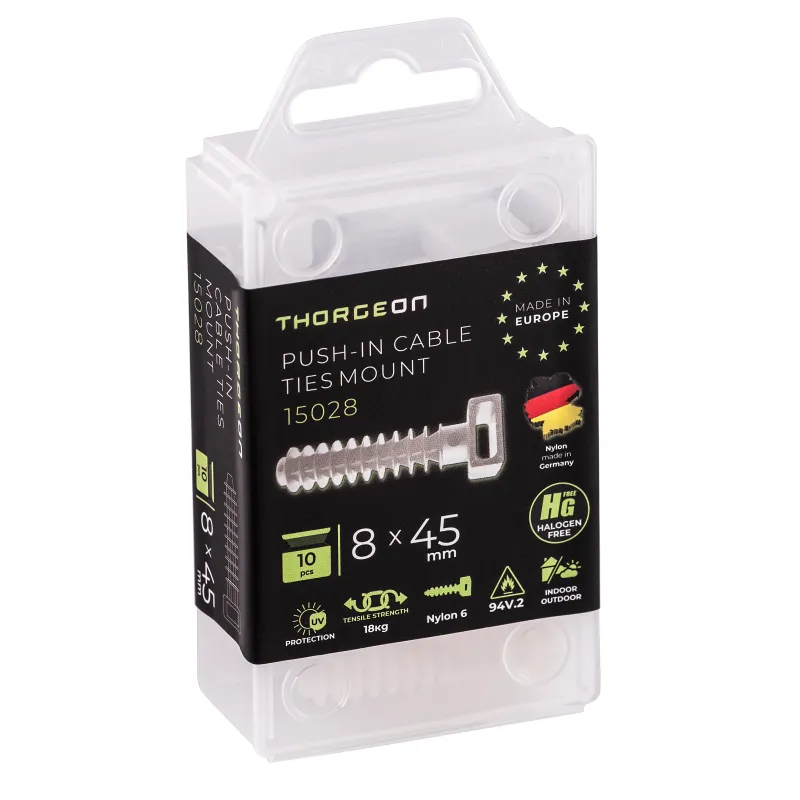 THORGEON Screw Saddle Cable Support 8x45 white (10 pcs) 15028