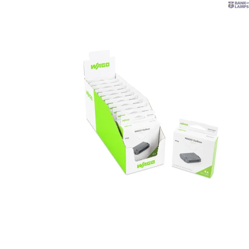 WAGO Gelbox Max. 4 mm² Connectors, Gray, Size 2, 221.2x73 Series 207-1332