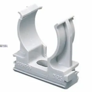 GEWISS GW50601 — Shockproof Polymer Saddle Snap Clip For External Conduits Ø 16mm, Grey RAL 7035 GEWISS GW50601 — Shockproof Polymer Saddle Snap Clip For External Conduits Ø 16mm, Grey RAL 7035