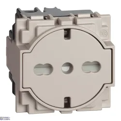 BTicino KM4140A16F — Italian Standard Socket Outlet Living Now 16A, 250V, 2 Modules, Screwed terminal, 50–60Hz