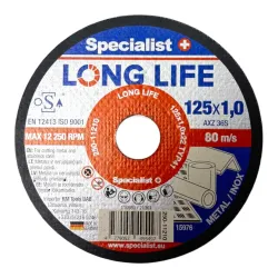 SPECIALIST+ Metal Cutting disks LONG LIFE, 125 x 1 x 22 mm