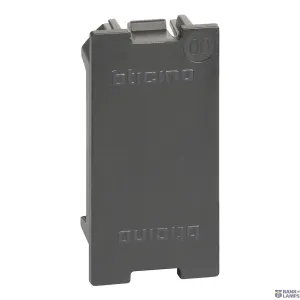 BTicino K4950 — Blank vāka plāksne Living Now IP20, 1 Module, Flush-Mounted, Black, 22×45×13.5mm