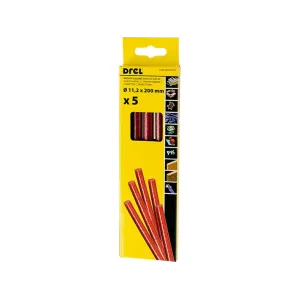 Karstās līmes nūjiņas 11,2 mm x 200 mm, sarkanas, spīdīgas, 5 gab. Karstās līmes nūjiņas 11,2 mm x 200 mm, sarkanas, spīdīgas, 5 gab.