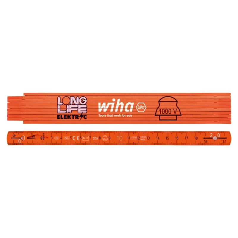 Wiha Electrician's Longlife® folding ruler, 2 m 1000 V 42068