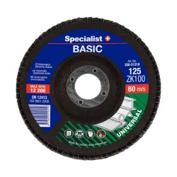 SPECIALIST+ vēdekļveida slīpēšanas disks BASIC ZK100, 125 mm SPECIALIST+ vēdekļveida slīpēšanas disks BASIC ZK100, 125 mm