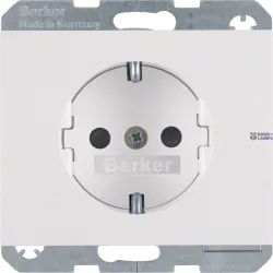 Berker 47357009 — SCHUKO rozete outlet enhanced contact protection, K.1, Polar White glossy