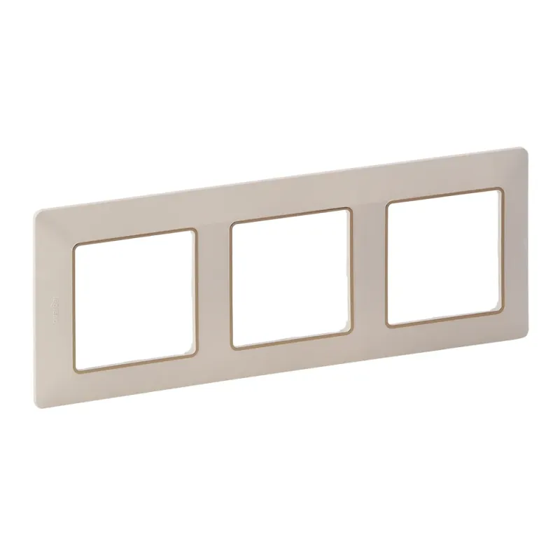 Legrand Plate Valena Life Ivory, Gold, IP20, IK04, 228 mm, 3-Gang 754063