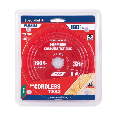 Specialist+ Griešanas disks 190x36Tx30mm, Cordless PREMIUM SPECIALIST+ 51-2-19036