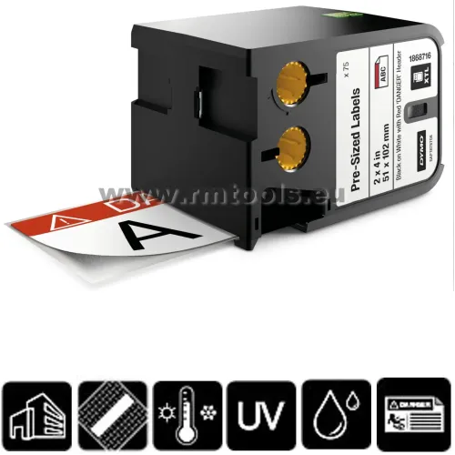 DYMO L.drošības XTL 51x10mm melna/balta-oranža 31-8713