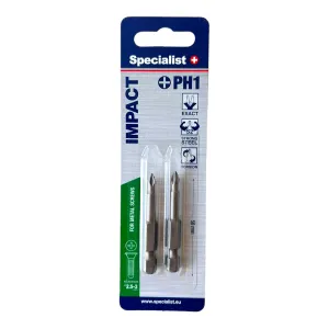 SPECIALIST+ Бита PH1, 50 mm, 2 шт. SPECIALIST+ Бита PH1, 50 mm, 2 шт.
