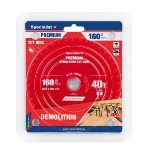 Griešanas disks 160x40Tx20mm, Demolition PREMIUM, SPECIALIST+