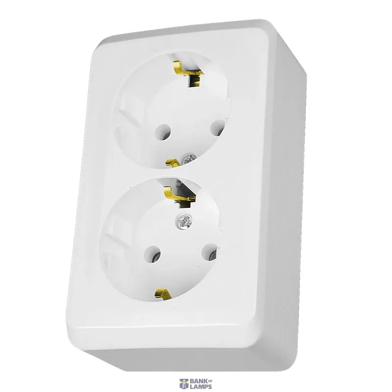 Schneider Electric Socket Outlet Prima (IP 20), 16A, White, PRIMA - Double WDE001048