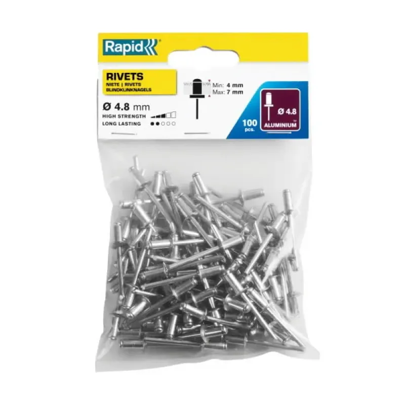 Rapid Standarta kniedes Al 4,8x10mm, 100 gab., Rapid 5000380