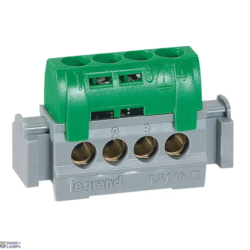 Legrand Terminal Block DISTRIBUTION ACCESSORIES 47 mm, Green, 1P 004830