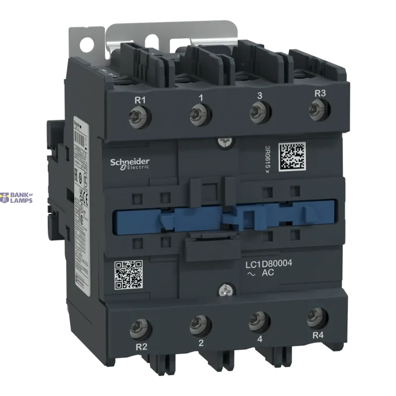 Schneider Electric Contactor TeSys Deca, 4P, 125 A, 440 V, 4NO, IP20, 220 V AC LC1D80004M7